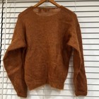Jeanne Pierre Womens Vtg 80s Camel Brown Sweater Small Petite Mohair Pocket
