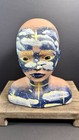 Burmax Hand Painted Mannequin Head Bust Ooak Celestial Art Display Signed