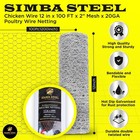 Galvanized Poultry Netting 12 x100ft 2  Mesh Chicken Wire Fencing Simbasteel