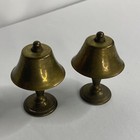 Vintage Miniature Dollhouse All Brass Table Lamp Light With Shade 2    Set Of 2