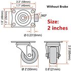 4-8 Pk Of 2    3  Swivel Caster Wheels Rubber Base Top Plate Bearing Heavy Duty