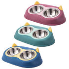 Pet Cat Elevated Food Bowl Dog Cat Stainless Steel Tilted Feeder Water Dish