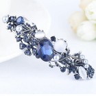 Fashion Women Blue Crystal Rhinestone Hair Clip Flower Barrette Clamp Hairpin