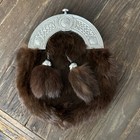 Brown Fur Skin Full Dress Scottish Sporran With Celtic Weave Cantle New