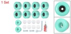 8pcs Roller Skate Wheels Quad With Abec-9 Bearing 82a Pu 2 Toe Stoppers Green