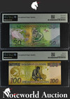 Solomon Islands 50-100 Dollars Nd 2013 2015 P 35a 36a Set 2 P Unc Pmg 66 67 Epq