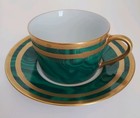 Vintage Christian Dior Gaudron Malachite Green Cup   Saucer Set New W stickers