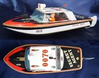 60s Japan Daito 007 James Bond Secret Agent Boat Friction Tin Toy Working Order 