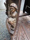 Antique 19thc Neo Gothic Religious Stand Figural Madonna Decor Rare