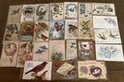 Lot Of 25 Vintage Greetings Antique postcards With Bird birds  In Sleeves-r868