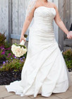 Stunning Cosmobella Satin Wedding Dress In Ivory Size 14