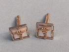 Vintage Medical Caduceus Cufflinks Gold Tone   Mother Of Pearl Doctor Or Nurse