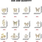 24pcs Y2k Nail Charms  3d Heart Bow Butterfly Rhinestones
