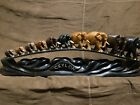 Ceylon Ebony Wood  Carved 10 Elephant 
