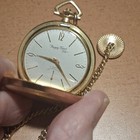 Dugena Full Hunter Pocket Watch White Dial Manual Mechanical W  Chain