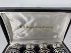 Vtg Set 4  F b Rogers Cobalt Blue   Sliverplated Salt   Pepper Shakers 2 75 h