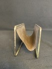 Vintage Mid Century Modern Brass Metal Letter Holder Desk Organizer Minimalist D