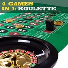 Casino Night 4-in-1 Complete Set With Felts   Wheel 100 Chips Poker Dice