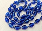 Vintage African Trade Beads     Sapphire Blue Glass     28  Strand     52 Beads