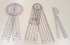 Set Of 3 Piece Spinal Goniometer Protractor Ruler 360 Degree 8 Inch 6 Inch