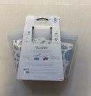 Stasher 2-cup Reusable Silicone Bowl Food Storage Bag 16 Oz Blue White
