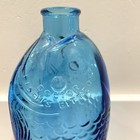 Vintage Wheaton Blue Glass Fish Shape Bottle Dr  Fisch s Bitters Millville 7 5 