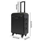 Rolling Tattoo Case Portable Makeup Suitcase W tattoo Hand Rest Bracket Black