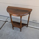 Vintage Demilune Half Moon Mahogany Wood Small Console Entry Table Federal K38