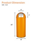 17 Gal Extra-large Commercial Trash Can Push Lid Kitchen Waste Garbage Bin 65l