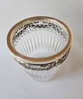 Vtg  Antique Austrian Hungarian Cut Glass 800 Sterling Silver Rim Vase A  Pabst