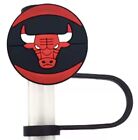 2 New Nba Silicone Straw Toppers Chicago Basketball Straw Toppers Straw Caps