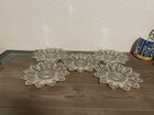 Vintage Rare Collectible Federal Glass Set Of 5 Petal Pattern Saucers Plates