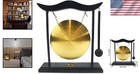 Elegant Brass Feng Shui Gong With Wooden Stand - Ideal Gift For Housewarming