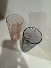 Two Vintage Mid-century Glasses Swirl Pattern