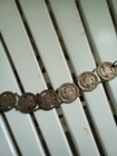 Vintage Peru Silver Coin Bracelet 19th Century
