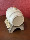 Vintage German Ceramic Barrel Liquor Dispenser Shot Glass Set Ceramic Glasses