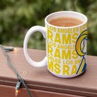 Coffee Mug 15 Oz Nfl Los Angeles Rams White Ceramic Cmug3001 Rico Industries