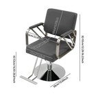 Barber Chair Swivel Hydraulic Adjustable Height Chrome Base Grey