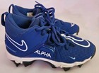 Nike Alpha Menace 3 Shark Football Cleats Youth Size 13c Blue