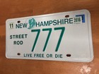 Rare New Hampshire Nh Street Rod Base License Plate   777 Lucky 7