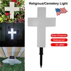 Solar Power Led Cross Light Eternal Memorial Lamp Garden Cemetery Grave Religion