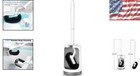 Stylish White Toilet Bowl Brush   Holder - Space-saving Bathroom Essential