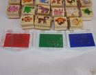 Rubber Ink Stamps Set Lot Of 40 Children s 3 Pads Animals Fish Birds Wildlife