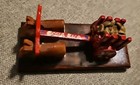 Coffee Bean Wagon Pulled By Mini Oxen Wooden Costa Rica Miniature Wood Figure