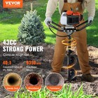 Vevor Post Hole Digger 43cc Gas Powered Earth Digger With 8  Auger Drill Bit
