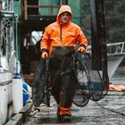 Grundens Neptune Armored Bib Pant L Orange olive  180 Msrp