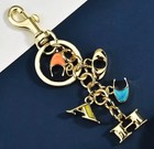 Coach Gold Multicolor Keychain Bag Charm Keyholder