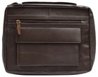 Large Brown Genuine Leather Bible Book Cover Case Zippered Organizer
