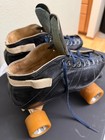 Vintage 1980s Riedell 595 Speed Skates Red Wing Black Leather Boot Sz 7 5