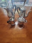 Christofle Coul Gallia Pattern Silverplate France 4 Piece Tea Coffee Set